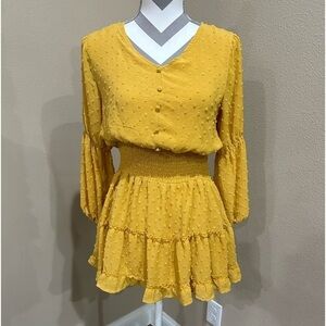 CHELSEA & VIOLET Girls Yellow/Gold Mini Dress Fit & Flare, size XL
